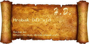 Hrobak Dávid névjegykártya